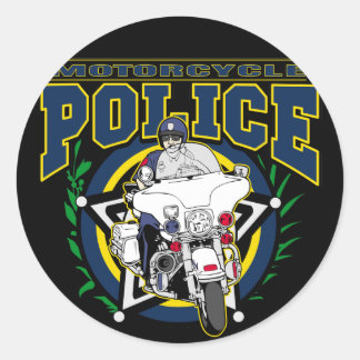 Sticker Rond Police à moto