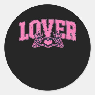 Sticker Rond Police Avec Squelette Mains Classique