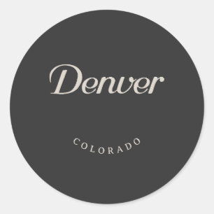 Sticker Rond Police blanche Denver Colorado