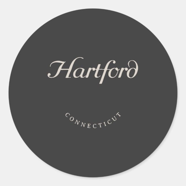Sticker Rond Police blanche du Connecticut de Hartford (Devant)
