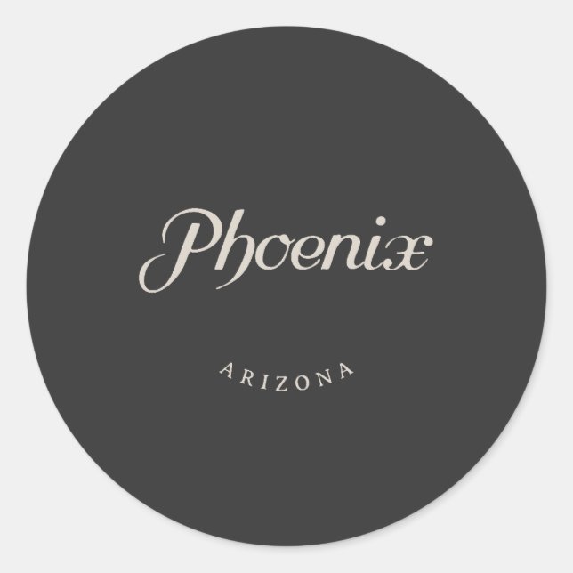 Sticker Rond Police blanche Phoenix Arizona (Devant)