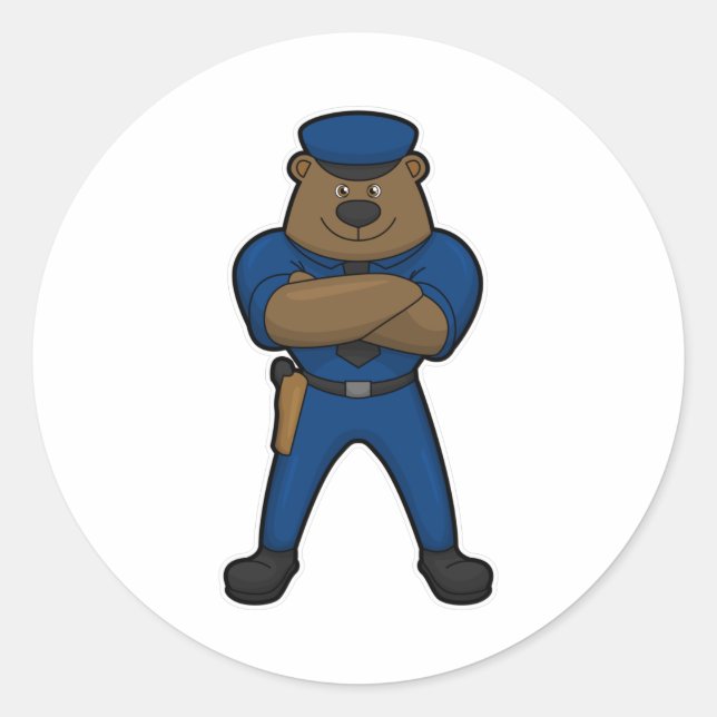 Sticker Rond Police de Bear Cop (Devant)