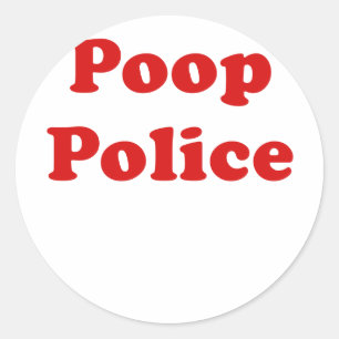 Sticker Rond Police de la caca