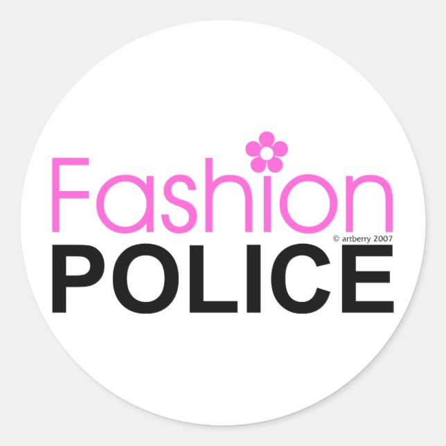 Sticker Rond Police de mode (Devant)