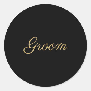 Sticker Rond Police du Mariage de la salle des hommes & ; nu
