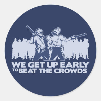 Sticker Rond police nous nous levons tôt pour battre la foule