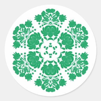Sticker Rond Polish design flowers