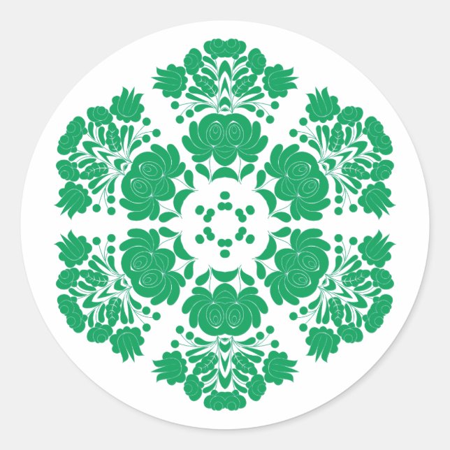 Sticker Rond Polish design flowers (Devant)