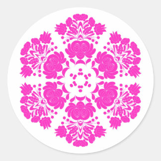 Sticker Rond Polish design flowers