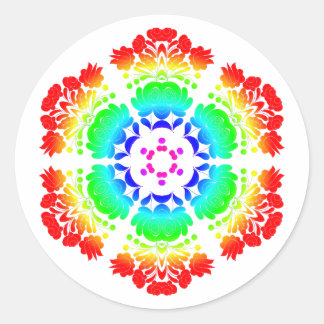 Sticker Rond Polish design flowers