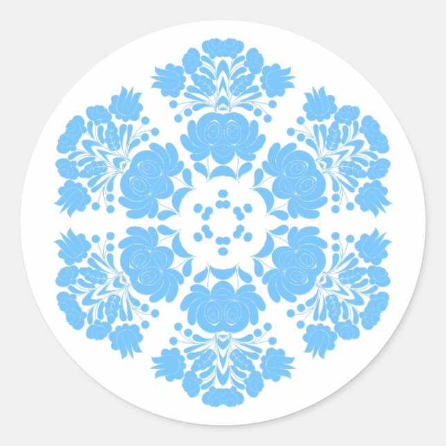 Sticker Rond Polish design flowers (Devant)