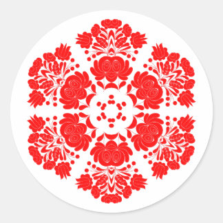 Sticker Rond Polish design flowers