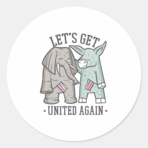 Sticker Rond Politique américaine - Unissons-nous à nouveau
