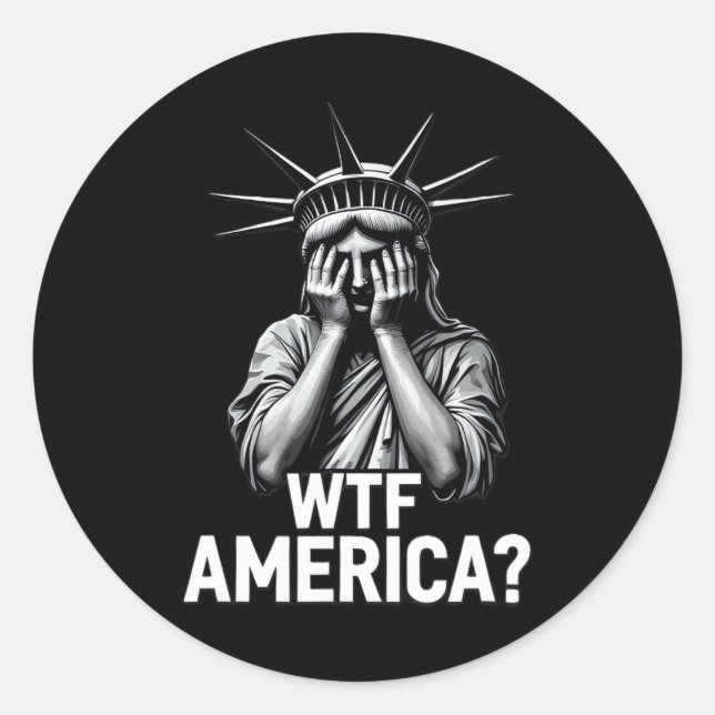 Sticker Rond Politique Et Démocratie Anti-Trump Avec L'Amérique (Devant)