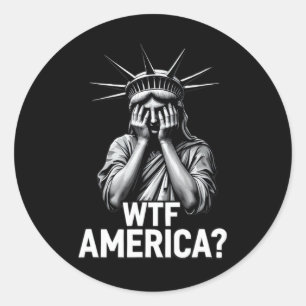 Sticker Rond Politique Et Démocratie Anti-Trump Avec L'Amérique