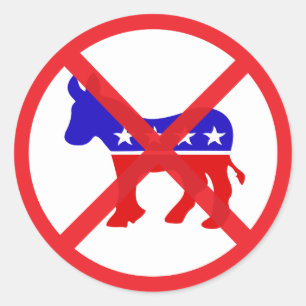 Sticker Rond Politique populaire anti-démocrate