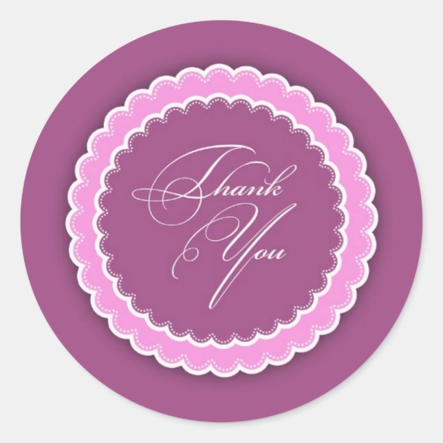 Sticker Rond Polka violet Merci (Devant)