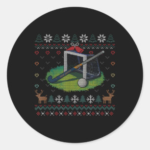 Sticker Rond Polo Hockey Sweat de Noël Laid Sports