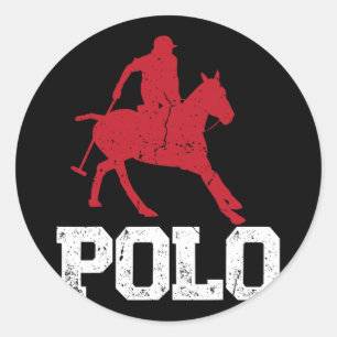Sticker Rond Polo Joueurs Horseback équitation Cheval Equestre 