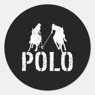 Sticker Rond Polo Joueurs Horseback équitation Cheval Equestre