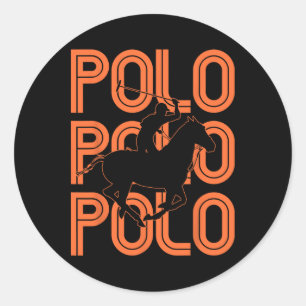 Sticker Rond Polo Joueurs Horseback équitation Cheval Equestre 