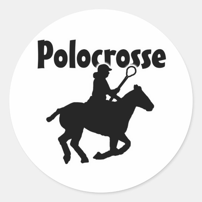 Sticker Rond Polocrosse (silhouette) (Devant)