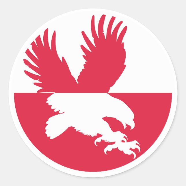 Sticker Rond Pologne Aigle à queue blanche Animal national polo (Devant)