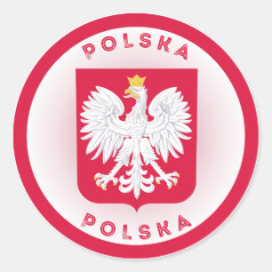 Sticker Rond Pologne Armoiries forme circulaire
