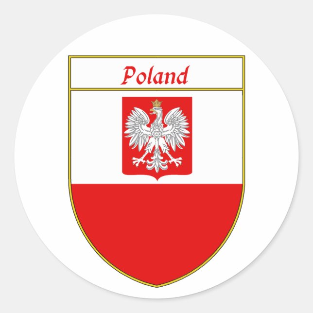 Sticker Rond Pologne - Bouclier (Devant)