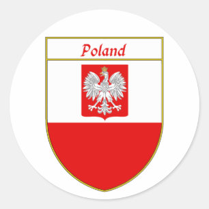 Sticker Rond Pologne - Bouclier