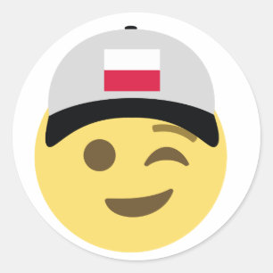 Sticker Rond Pologne Casquette de baseball Emoji