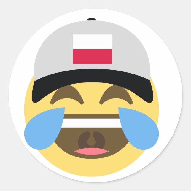 Sticker Rond Pologne Casquette de baseball Emoji (Devant)