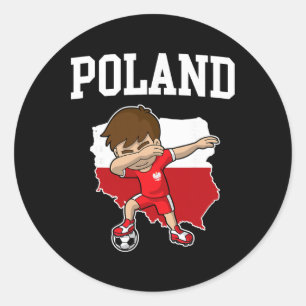 Sticker Rond Pologne Football Dabbing Footbyll Polska Enfants P