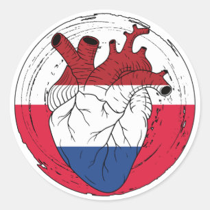 Sticker Rond Pologne Polonaise Koningsdag Hollandais Pays-Bas H