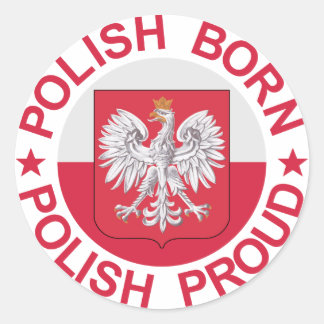 Sticker Rond Polonais de naissance Polonais fier