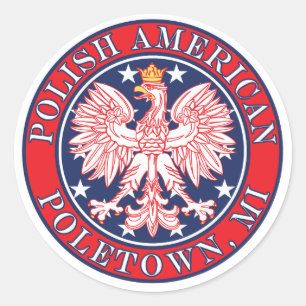 Sticker Rond Polonais de Poletown Michigan