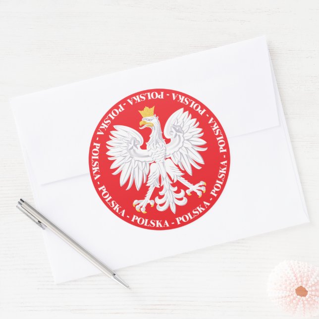 Sticker Rond Polska 4 (Enveloppe)