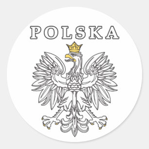 Sticker Rond Polska avec aigle polonais