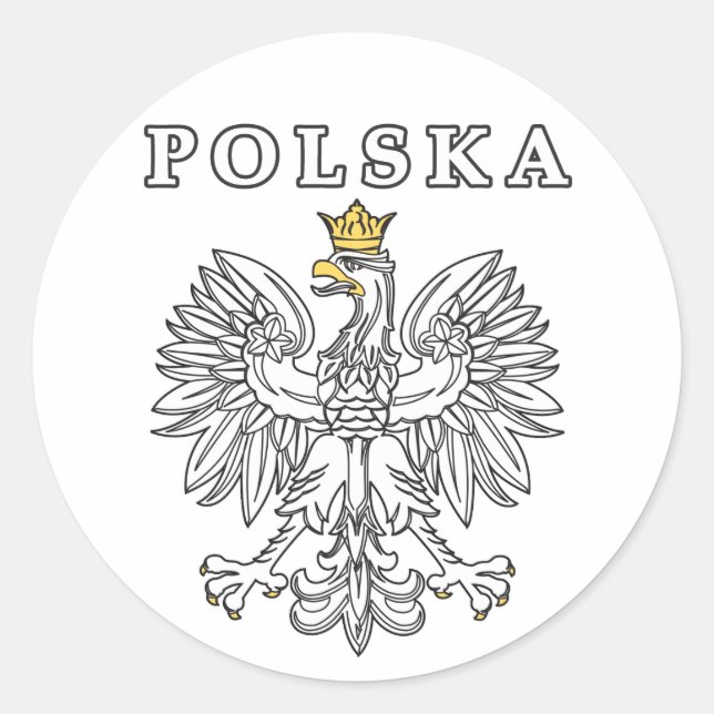Sticker Rond Polska avec aigle polonais (Devant)