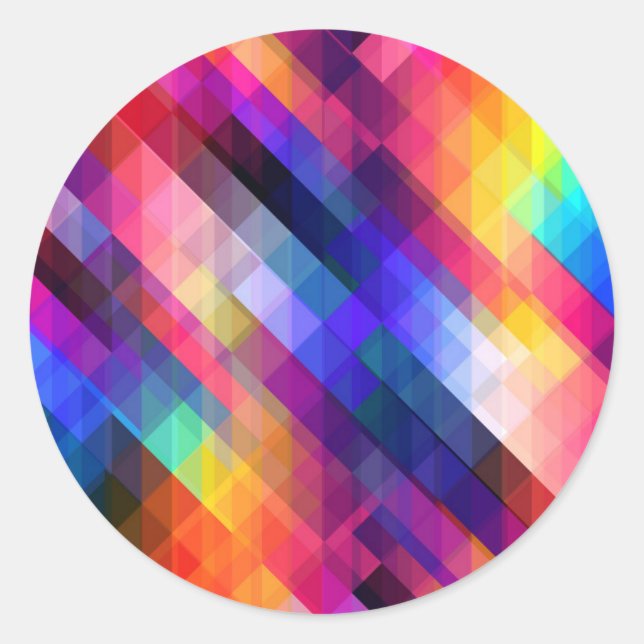 Sticker Rond Polygon abstract couleur pattern (Devant)