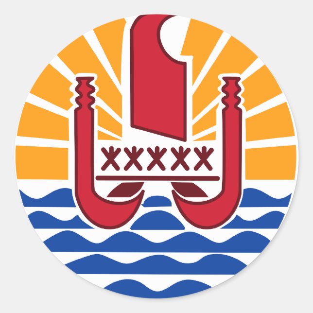 Sticker Rond Polynésie française (Devant)