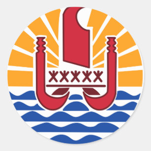 Sticker Rond Polynésie française PF