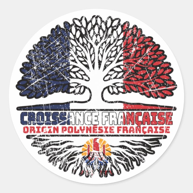 Sticker Rond Polynésie française Polynésie française France (Devant)