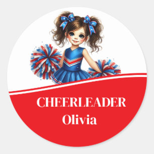 Sticker Rond Pom-pom girl