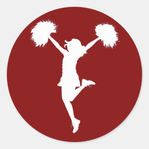 Sticker Rond Pom-pom girl Cheerleading l'art d'ensemble par Al