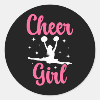 Sticker Rond Pom-Pom Girl Menant Les Cheerleaders _1