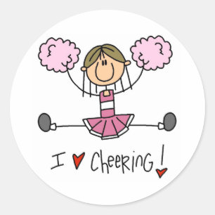 Sticker Rond Pom-pom girl rose