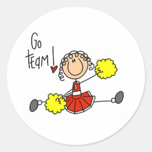 Sticker Rond Pom-pom girl rouge