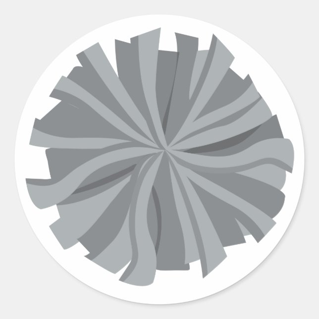 Sticker Rond Pom Pom-pom girl gris argenté (Devant)