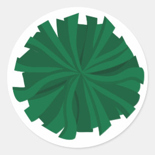 Sticker Rond Pom Pom Pom Green Pom-pom girl